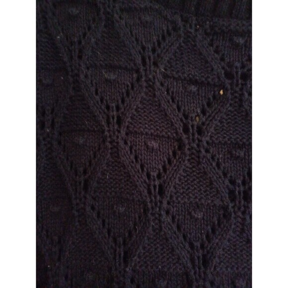 Tommy Hilfiger navy textured knit sweater womens S chunky loose weave pullover - Picture 3 of 13